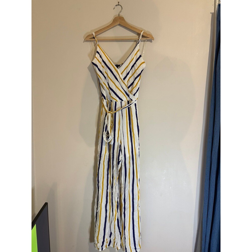 Staccato Multicolor Striped Jumpsuit Lightweight Summer Vacation Casual - Size M